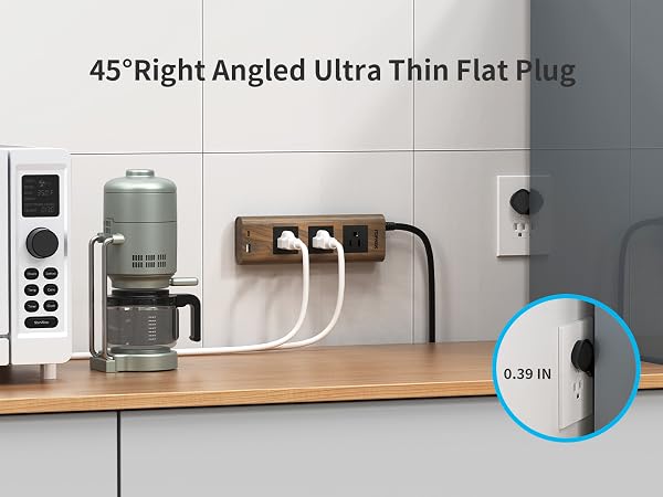 45° Right Angled Ultra Thin Flat Plug