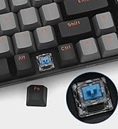 Merdia Dual Mode 2.4G/BT Wireless Mechanical Keyboard Blue Switch Gaming Keyboard 68 Keys Black &...