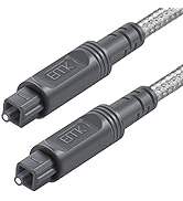 EMK Digital Optical Audio Cable Toslink Cable - [Cotton Braided Jacket,Durable and Flexible] Fibe...