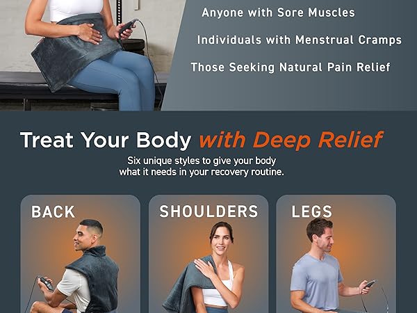 treat your body with deep relief six versatile heating pads for your body recovery routine relief