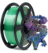 FLASHFORGE Silk Tri-Color PLA Filament 1.75mm, Coextrusion Red Blue Green Triple Color Rainbow 3D...