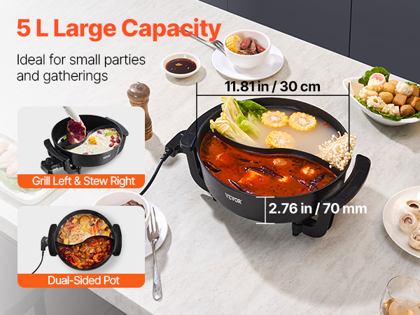 electric dual-sided hot pot
