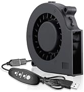 GDSTIME 75mm USB Blower Fan with 3 Speeds Control, 7515 5V DC Brushless Turbine Turbo Cooling Fan...