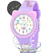 Ayybboo Cat Analog Watch for Girls Boys Toddler, Learning Time and Easy to Read, 30M Waterproof C...