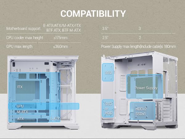 EDGEFLOW ATX PC GAMING CASE WHITE