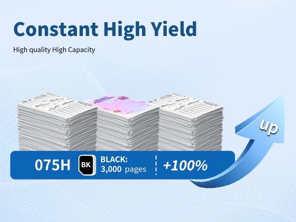 075 Black High Capacity Toner Cartridge Yields up to 3,500 pages (ISO / IEC Standard)