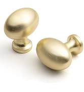 BEILEIOU Oval Brushed Gold Cabinet Knobs, Zinc Alloy for Drawer Knobs for Dresser Cupboard Wardro...