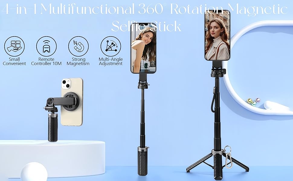 4 in 1 multifunctional magnetic selfie stick