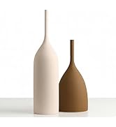 DecoVlog Ceramic Vases Set of 2, Modern Boho Vases for Centerpiece Decor, Matte Minimalist Neutra...