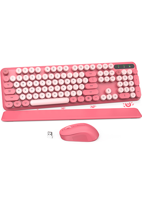 Retro Typewriter Keyboard with Detachable Wrist Rest