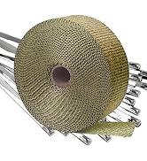 Eyaeyao Exhaust Wrap | Titanium Exhaust Heat Wrap | Header Wrap | Heat Shield Tape with 10 PCS 11...