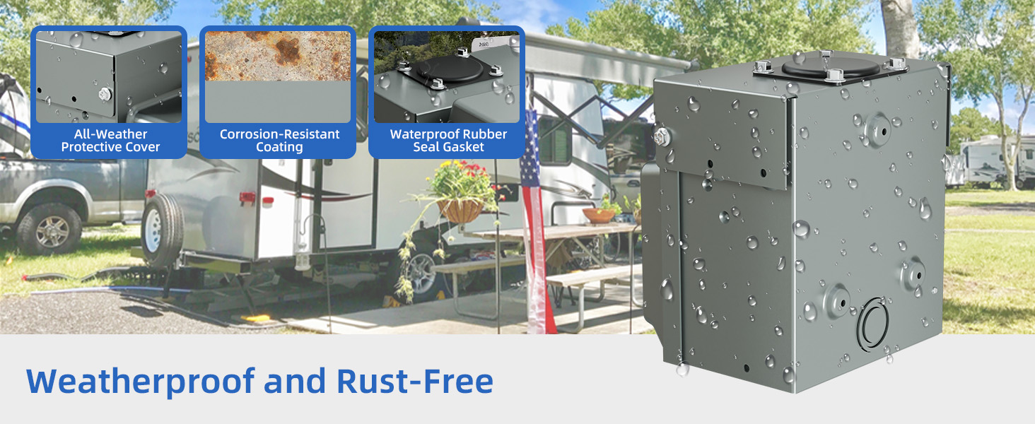 50 Amp RV Power Outlet Box, 125/250V ETL Listed Outdoor NEMA 14-50R Receptacle Panel