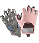 Bawnhaw Fingerless Cycling Gloves Women Anti-Slip Shockproof Mesh Lightweight Workout Gloves Gym ...