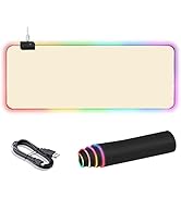 RGB Large Gaming Mouse Pad, Extended Mouse Pad with 14 Lighting Modes, Superior Micro-Weave Cloth...