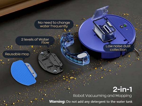 2-in-1 Robot Vacuum and Mop Combo Blue Phone