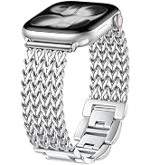 Metal Band Compatible with Apple Watch Bands for Women 40mm 41mm 42mm 38mm 44mm 45mm 46mm 49mm, D...