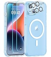 SUPFINE Magnetic for iPhone 14 Case Clear[Compatible with MagSafe][Never Yellow][2+Tempered Glass...