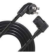KUNCAN Universal Computer Power Cord - 6FT / 1.8m NEMA 5-15P Flat Plug to IEC 60320 C13 Left Angl...