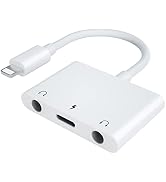 INVERSE NET 3in1 Lighting to 3.5mm,Headphone Adapter for iPhone, Dual Earphone Jack Audio and Cha...