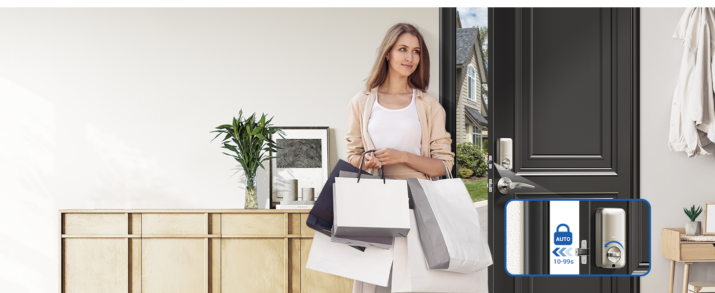 keyless entry door lock deadbolt with handle set