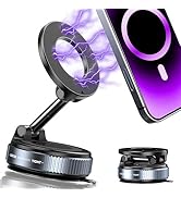 snanlen Upgraded 360° Vacuum Magnetic Phone Holder, Magnetic Car Phone Mount, Hands-Free Suction ...