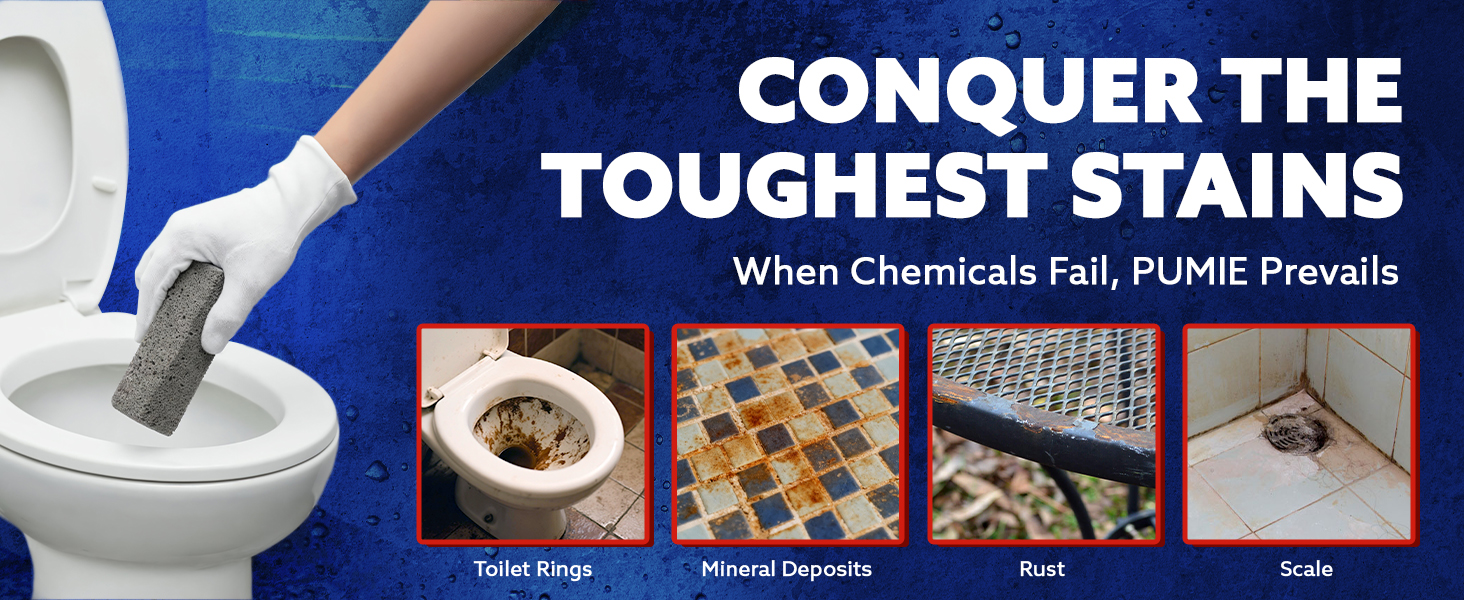 Buildups, Rust &amp;amp;amp; Tough Stains, Perfect Pumice Stone for Cleaning Bathtub, Pools, Kitchens