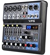 Jindaaudio Audio Mixer 8 Channel, DJ Mixer Board with Bluetooth and Usb, Audio Sound Card with In...