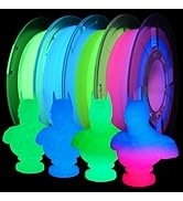 RAMBERY Glow in The Dark 3D Printer Filament Bundle Multicolour Blue Red Yellow Green PLA Filamen...
