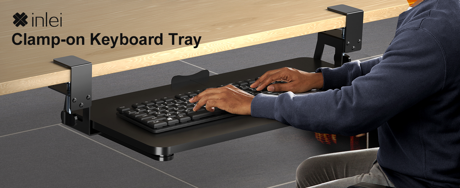 CLAMP ON KEYBOARD TRAY