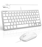 TECKNET USB Wired Keyboard and Mouse for Mac, Dual Interface(Type-C and USB A), Ergonomic Slim Ke...