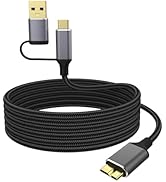 USB C Hard Drive Cable 5FT, 5Gbps USB A/C to Micro B Cable Cord Compatible with iPhone 15 Plus/15...