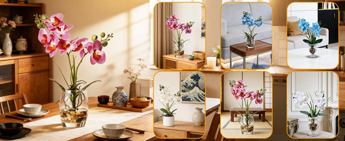 vase with artificial flowers home decor