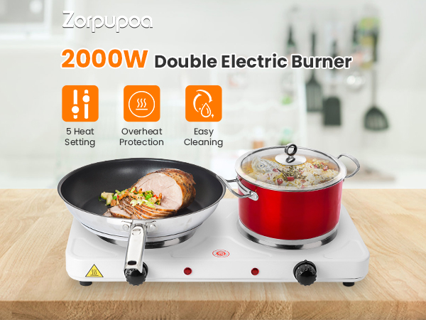 2000W double electric burner