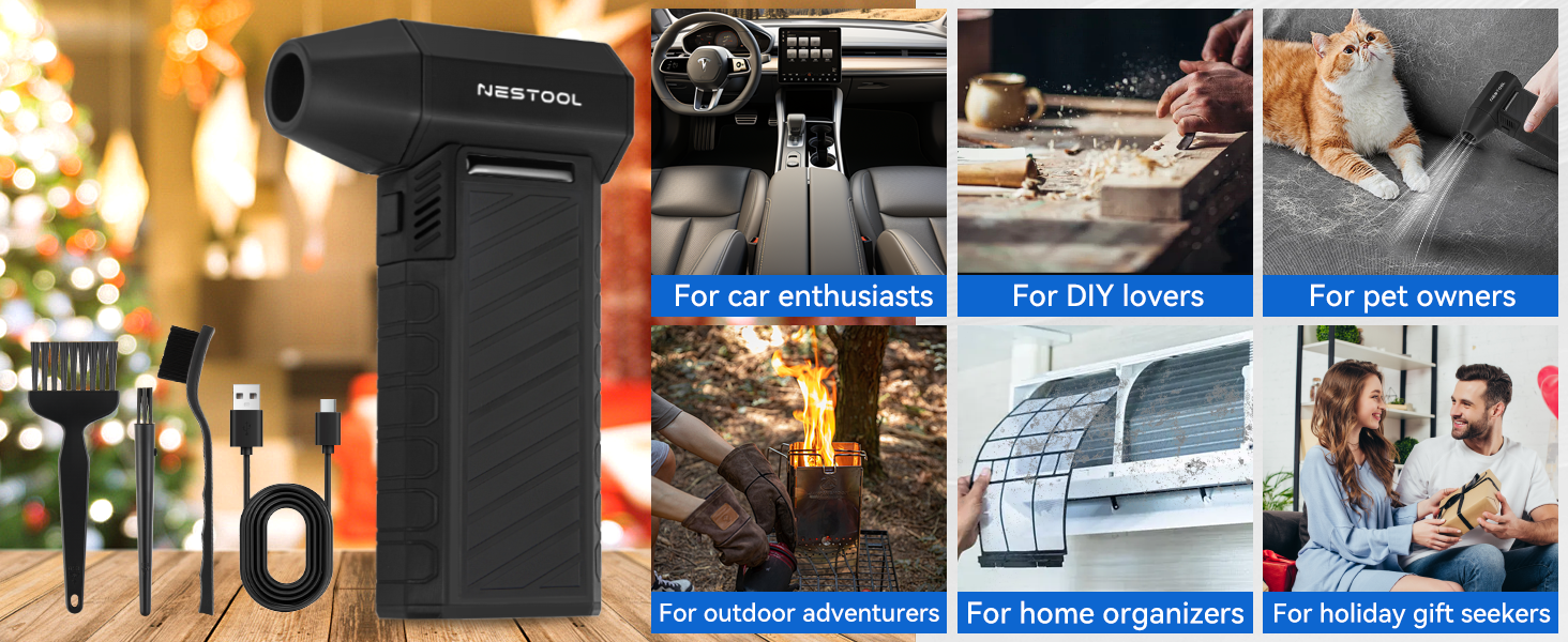 nestool rechargeable air duster powerful air blower for computer vents