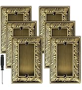 Antique Brass Decorative Wall Plate Light Switch Cover Decorator Outlet Covers Rocker Switch Plat...