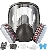 Half &amp; Full Face Respirator Mask with Filters, Gas Masks for Construction Work, Paint, Dust, Spra...
