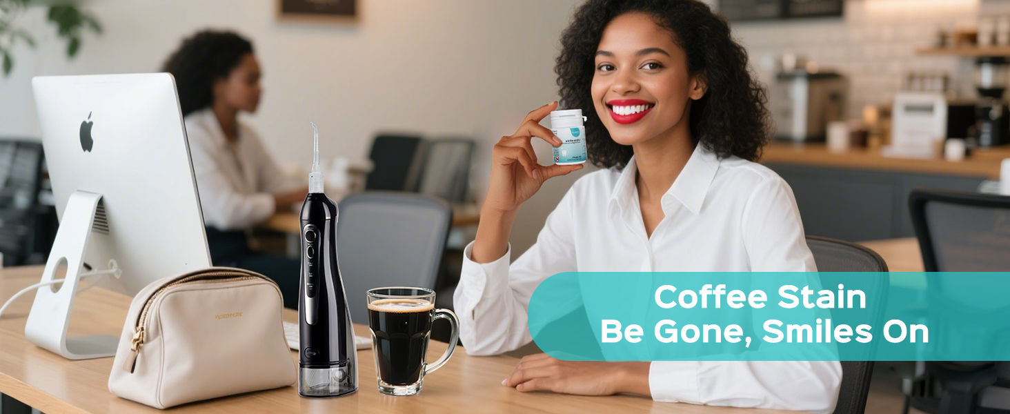 COSLUS Whitening Water Flosser Pick Portable Oral Irrigador Cordless Whitening Flossers for Teeth