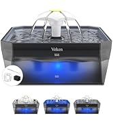 Veken Small Pet-Friendly Cat Water Fountain with Quiet Pump, Easy to Clean &amp; Assemble, 50oz Mini ...