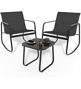 YITAHOME 3 Piece Patio Furniture Set, Textilene Outdoor Conversation Set, Small Backyard Furnitur...