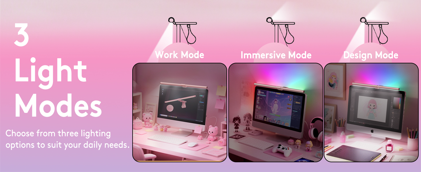 monitor light bar with backlight