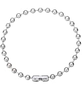 Xyulaan Y2k Aesthetic Emo Silver Beaded Chain Necklace, Ball Chain Necklace for Women, Grunge Nec...
