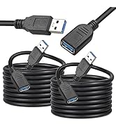 SaiTech IT 2 Pack USB 3.0 Male A to Female A Extension Cable High Speed 5GBps for Laptop/PC/Print...