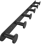 FORIOUS Coat Rack Wall Mounted, 6 Black Wall Hooks SUS304 for Hanging, Hook Rack for Towel, Bags,...