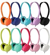CN-Outlet Classroom Kids Headphones Bulk 100 Pack 10 Colourful Class Set of Headphones for Studen...