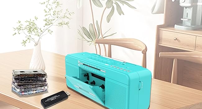 Built-in microphone recording to usb to tape MP3 to Tape Converter