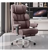 BestGlory Office Desk Chair, Big and Tall Leather Gaming Chair with Footrest, Wide Ergonomic Comf...