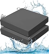 Zonamat Outdoor Chair Cushions Set of 2, 19x19x3 Inch Waterproof &amp; Fade Resistant Patio Furniture...