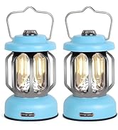 SEAMAGIC Rechargeable LED Camping Lanterns, 2000mAh Vintage Camping Lights Battery Operated Recha...