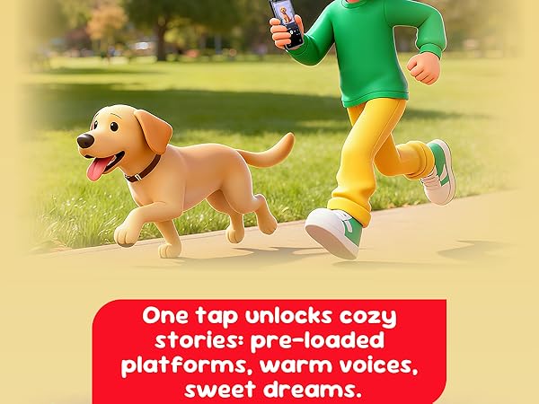 A boy running outdoors with music, headphones on, enjoying the joyful energy of movement.