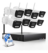 Wireless Security Camera Systems, 10CH WiFi Security Camera System Wireless with 8 3MP Cameras, 2...